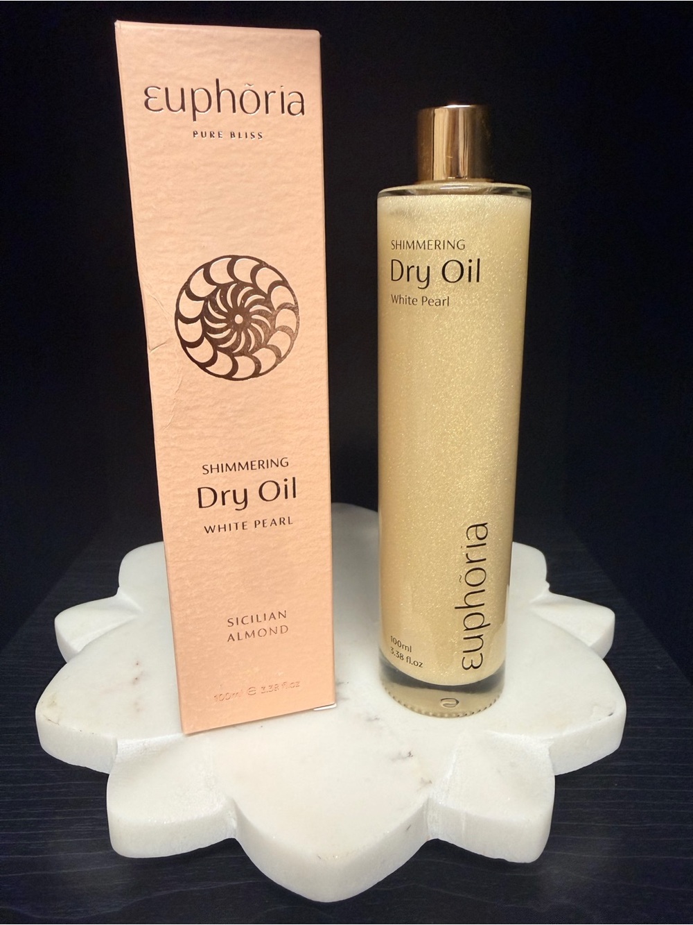 Euphoria Pure Bliss White Pearl Shimmering Dry Oil 100mL NEW